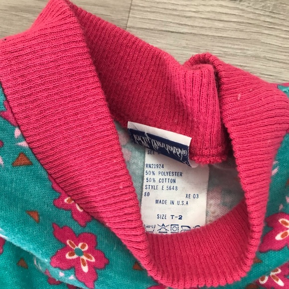 Vintage Polly Flinders Toddler Clothing Set, Pink and Turquoise Size T-2 - Picture 5 of 11